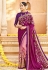 Magenta georgette embroidered half and half saree 3976