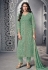 Sea green net embroidered pant style suit 1005