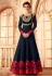 Navy blue georgette embroidered long anarkali suit 7093