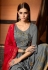 Gray muslin embroidered kameez with palazzo 7503