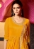 Yellow muslin embroidered kameez with palazzo 7504