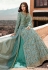 Sea green silk embroidered long choli lehenga 5404