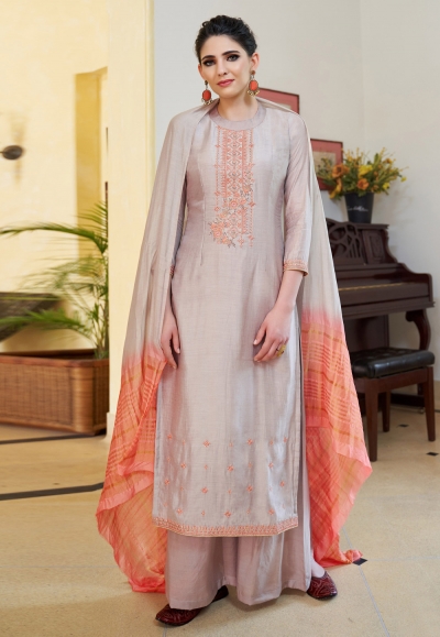 Gray cotton kameez with palazzo 611