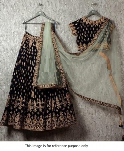 Bollywood Model Black velvet lehenga choli