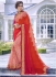 Orange pink Georgette party wear saree 6901