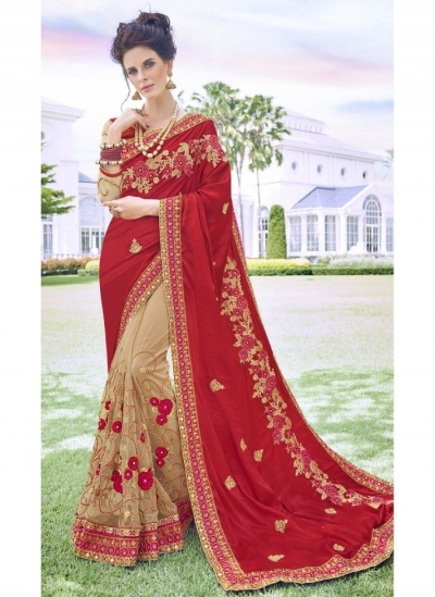 Maroon Georgette party wear saree 6907