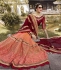 Maroon peach georgette party wear saree 6972