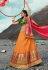 Orange silk embroidered circular lehenga choli 906