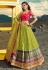 Green silk embroidered circular lehenga choli 908