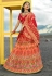 Peach silk embroidered circular lehenga choli 910