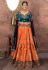 Orange banarasi silk circular lehenga choli 11152