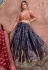 Navy blue banarasi silk circular lehenga choli 11155