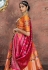 Peach banarasi silk circular lehenga choli 11153