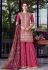 Pink silk embroidered sharara suit 8001