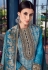 Blue silk embroidered kameez with palazzo 8003