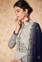 Gray georgette embroidered long anarkali suit 8309