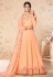 Peach georgette embroidered long anarkali suit 8311