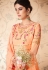 Peach georgette embroidered long anarkali suit 8311