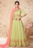 Light green georgette embroidered abaya style anarkali suit 8308
