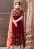 Maroon faux georgette embroidered abaya style anarkali suit 8002