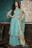 Sonal chauhan aqua silk embroidered palazzo suit 7403