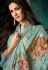 Sonal chauhan aqua silk embroidered palazzo suit 7403