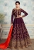 Shamita shetty purple silk embroidered floor length anarkali suit 8253