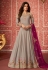 Beige georgette embroidered abaya style anarkali suit 8290