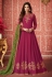 Magenta georgette embroidered floor length anarkali suit 8287