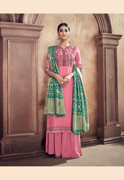 Pink viscose kameez with palazzo 58