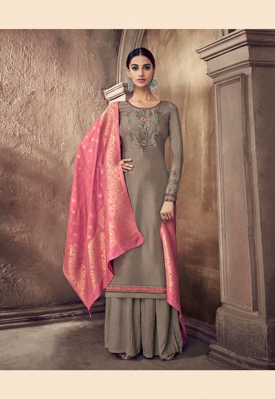 Brown viscose kameez with palazzo 60