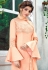 Peach silk embroidered kameez with palazzo with frill sleeve 5157