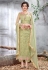 Light green net embroidered straight cut suit 5152