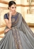 Gray silk saree with blouse 11028