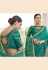 Sea green silk saree with blouse 74596