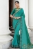 Sea green silk saree with blouse 74596
