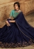 Navy blue silk saree with blouse 106