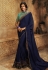 Navy blue silk saree with blouse 106