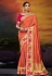 Peach satin party wear saree 2102