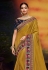 Mustard satin party wear saree 2113