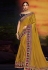 Mustard satin party wear saree 2113
