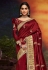 Maroon satin party wear saree 2105