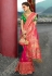 Magenta silk embroidered festival wear saree 13267