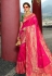 Magenta silk embroidered festival wear saree 13267