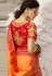 Orange silk embroidered saree with blouse 13268