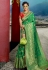 Green silk embroidered festival wear saree 13269