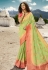 Green silk embroidered festival wear saree 13273