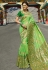 Green silk embroidered festival wear saree 13275