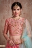 Pink color net sequins work wedding lehenga