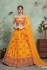 Mustuard color net sequins wedding lehenga